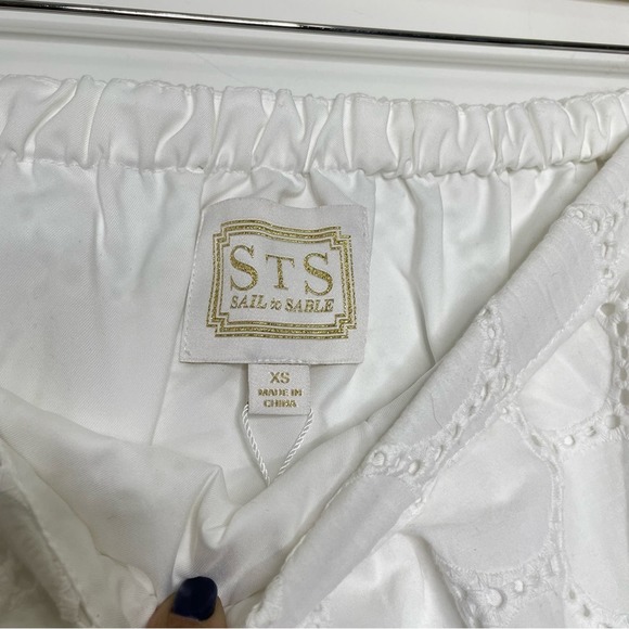 SAIL TO SABLE | NWT Off the Shoulder Dot Eyelet Top | XS - Picture 5 of 6